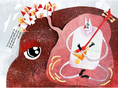 monsters collage design flat illustration illustration
