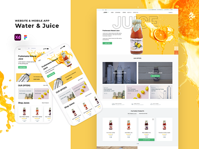 Water & Juice App and website app app design application design juice ui uiux ux water xd xd ui kit