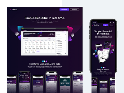 Shakitz Fantasy Football - Landing Page 🏈 desktop fantasy football football landing page mobile website nfl nfl fantasy sports ui ux website