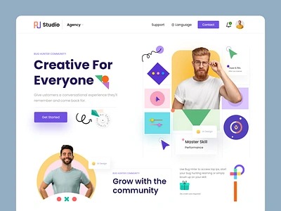 Our platform for everyone creative agency creative design landing page minimal design mouse potato lab personal portfolio portofolio product designer responsive web traiding trending visual designer website design