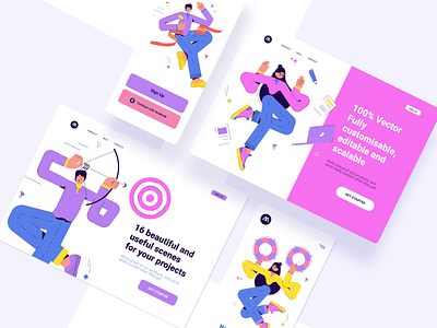 ZAAPT! Illustration Kit 2d app character design figma icon illustration morqua png svg ui ux vector vectors web website woman