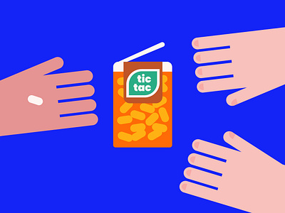 tic tac blue branding cute design geometric geometry illustration orange tictac vector