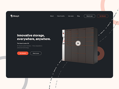 Bloq.it OS - Hero Section concept design hero section lockers redesign startup storage tech web web design web designer website