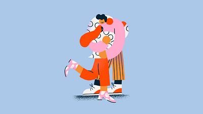 Hug character colourful flat hug illustration love