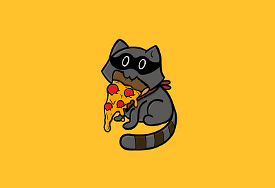 Pizza Bandit branding color creative dayton design illustration ohio photoshop pizza procreate raccon vector