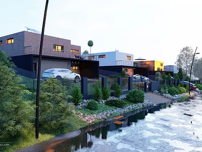 LUXURY MODERN VILLAS - exteriors 3d architecture design exterior study studying visualization