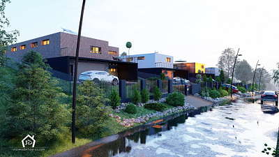 LUXURY MODERN VILLAS - exteriors 3d architecture design exterior study studying visualization