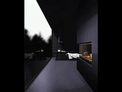 Room art black colors illustraion interior light photoshop room wacom