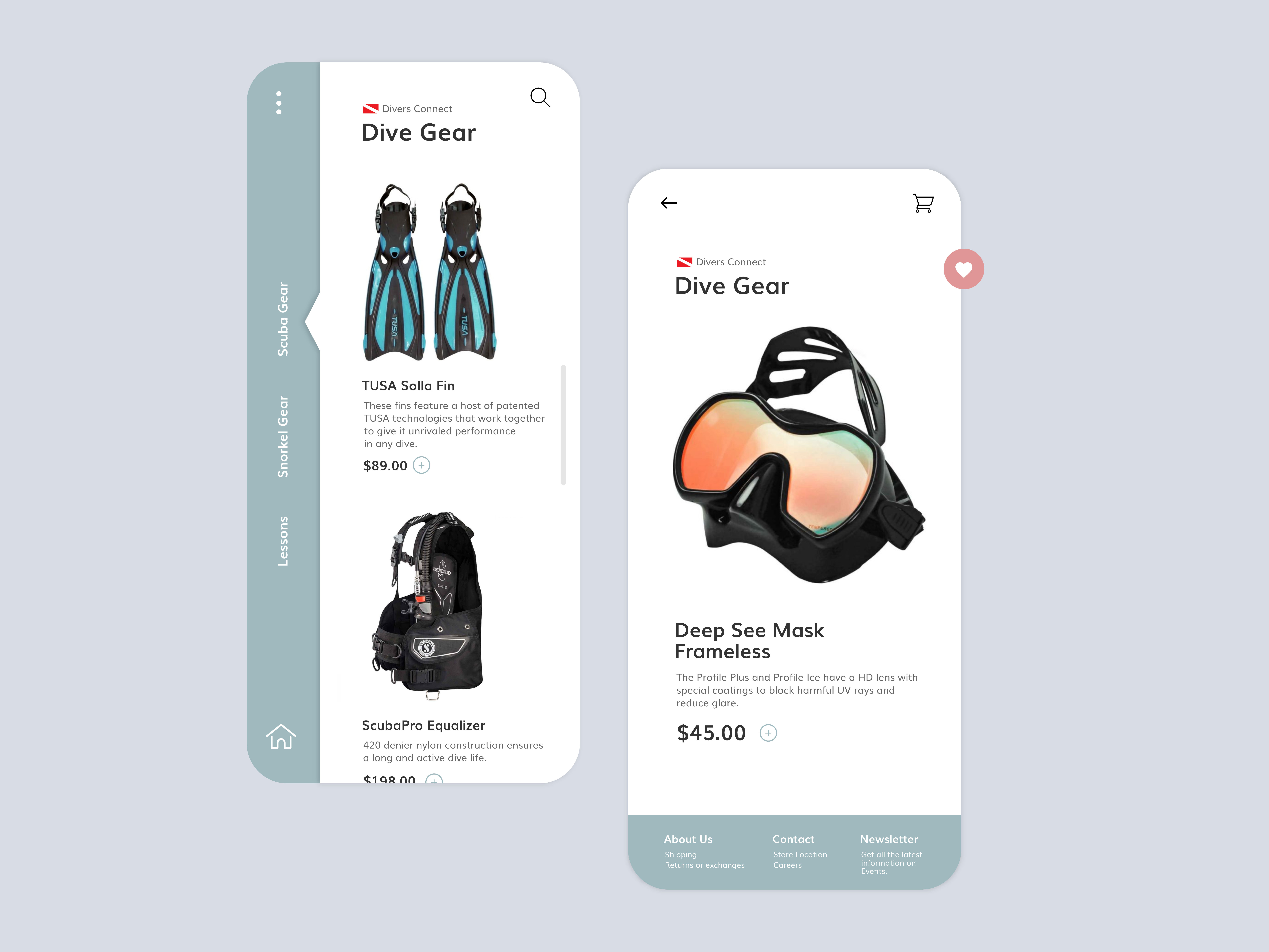 Example of Daily UI - Dive App