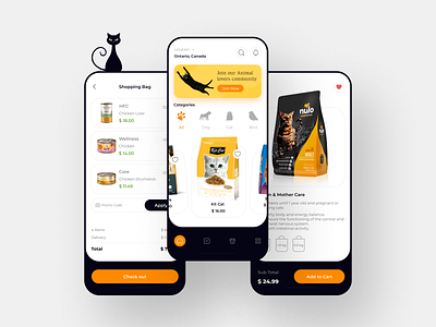 Pet Shop Mobile App android app animal care animal food cat cat food concept dog dog food ios app pet adobtion pet app pet care pet mobile app pet rescue pet shop app pet store petshop product design puppy veterinary