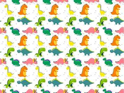 Dinosaur print for kids animal illustration digital art digital print dinosaurs graphic design pattern design print design