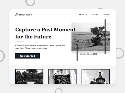 TimeCapsule Concept capsule design landingpage sketch time ui ux website