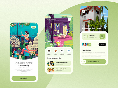 Event App Design app app design application china community dubai event festival green halo hello illustration meeting mobile social travel tubik uae ui uiux