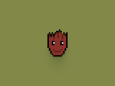 Groot pixel head 16bit groot head marvel pixel pixelart