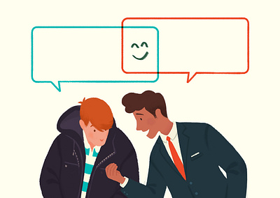 The Benefits of a Little Small Talk app illustration branding conceptual conceptual illustration conversation design editorial editorial illustration happiness illustration newspaper illustration small talk talking wall street journal wsj