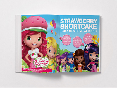 STRAWBERRY SHORTCAKE 2 PAGE SPREAD BLE branding cartoon design licensing magazine print ad spread tv