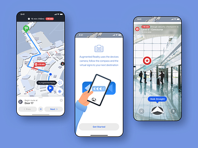 AR Wayfinding App airports animation app application ar camera concept data design dribbble maps mobile navigation product ui user userexperience userinterface ux wayfinding