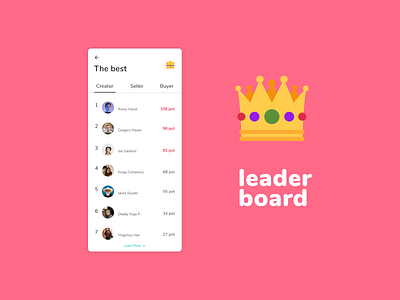 Leader board 019 app dailyui design flat flower interface iran leaderboard minimal mobile pot ui uidesign