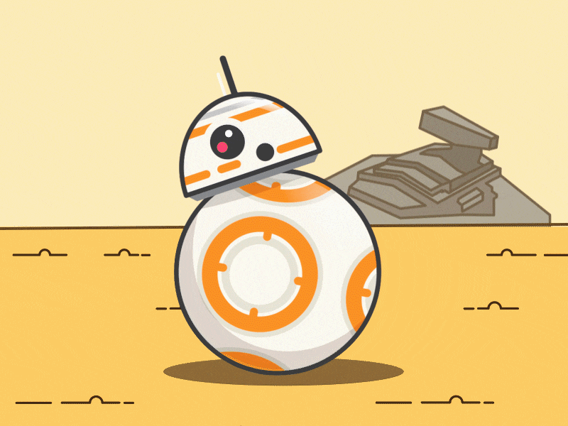 Beep beep Bb8 animation bb8 design illustration motion graphic starwars vector