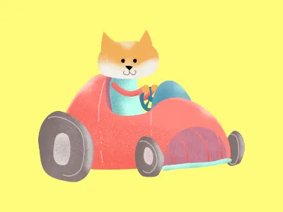 Cat driving affinity affinitydesigner affinityphoto cars cat character design digital illustration driving illustration pencildog