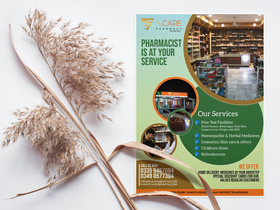 Trucare Pharmacy flyer Design a4 adobe illustrator brand identity branding creative flyer illustration mockup pharmacy posters design