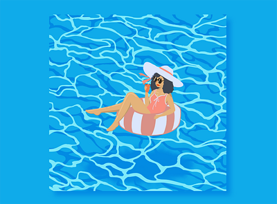 Where I wish I was during Quarantine 2d illustration artwork characterdesign color palette design digital design digital drawing drawing flat design flat illustration graphic design illustration pool illustration poolside procreate procreate illustration summer vacation women illustration