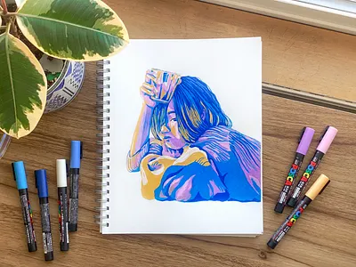 Can We Let Me Live? art artwork color blocking dramatic lighting drawing filipina illustration light study paint pens painting posca pens