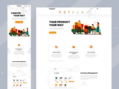 Fusen-Inventory Management Page agency b2b b2c branding business e commerce graphic design illustration landing page logo minimal minimal design motion graphics packaging product product box product design responsive design restaurant box saas