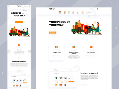 Fusen-Inventory Management Page agency b2b b2c branding business e-commerce graphic design illustration landing page logo minimal minimal design motion graphics packaging product product box product design responsive design restaurant box saas