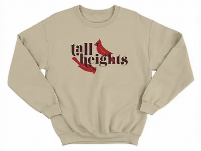 Tall Heights 'Fall Cardinals' Crewneck apperal birds cardinals fall fall colors graphic design illustration merchandise design tall heights tour merch