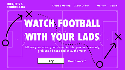 Service to watch football together football lads sport typography ui ux vector