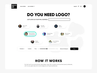 FREELANCE TEAM DAILY | UI design azerbaijan black creative design freelance glass kerim letif minimalist modern ui uidesign web white