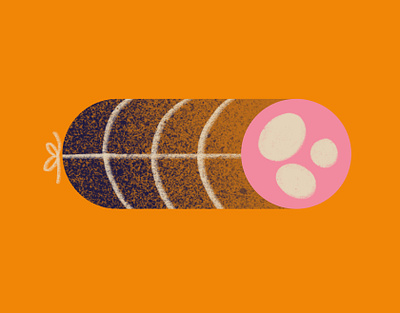 Food Illo #1 - Salami art food food app food illustration grain graphic illustration illustration art ipad magazine palette procreate salami texture vector