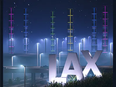 Los Angeles 3d poster 3d 3d art design illustration landscape lax los angeles poster