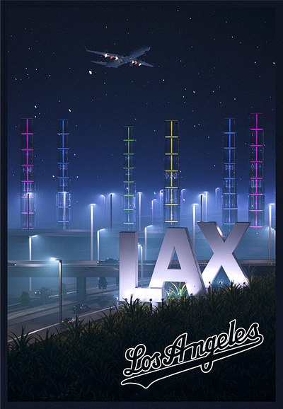 Los Angeles 3d poster 3d 3d art design illustration landscape lax los angeles poster