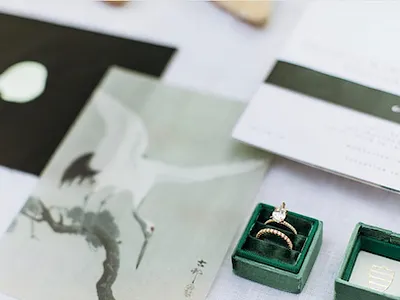 Asian Inspired Wedding Suite branding design elegant graphicdesign illustration material minimal print wedding invitation