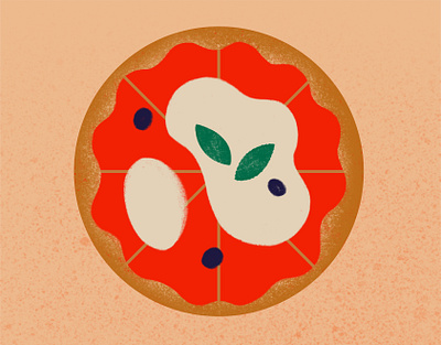Food Illo #1 - Pizza art editorial illustration food food app grain graphic illustration inspiration ipad italian magazine palette pizza procreate texture vector