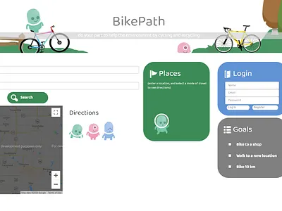 Bike Path app cute design flat minimal web