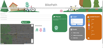 Bike Path app cute design flat minimal web