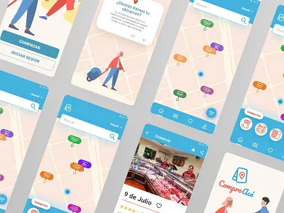 Market Finder APP Ui adobexd app application comercio finder groceries map mapa maps market store ui ux uxui