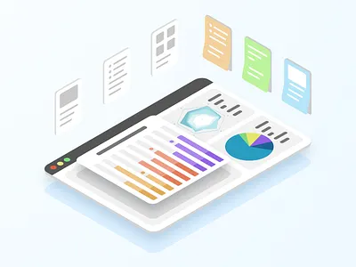 Site analytics Illustration isometric analytic design graphic illustration isometric site analytics web design