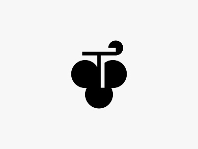 Fruity clean fruit grape icon logo minimal modern nature simple