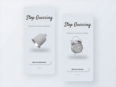 Neomorphism UI/UX Interaction 3d 3d animation 3d illustration animation clean ui design grey interaction interaction design minimalist mobile neomorphism onboarding onboarding ui permission simple softui trendy uidesign uxdesign