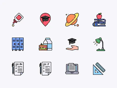 School Icons education education app education logo education website educational educational app educational branding icon icon set iconography school school app school logo svg icons