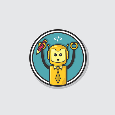 ROBOT boy business cartoon character child children cute drawing hand happy icon illustration isolated kid men people person sign smile young