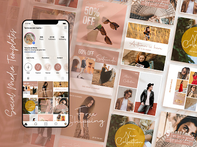 Fashion Social Media Templates | Terra 2d fashion fashion design instagram instagram post instagram stories instagram template social social media social media design social media pack social media templates templates