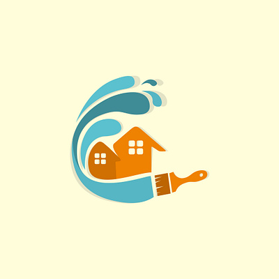 BLAZE PAINTING 3d architecture blue building business button construction design estate home house icon illustration isolated logo property real sale sign symbol