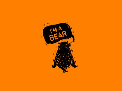 I'm a Bear animal bear black character character design creature creature design cute design fluffy forrest honey illustration logo orange procreate story storybook vector walking