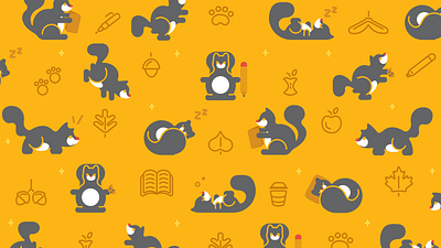 Squirrel Wallpaper academic adobe illustrator college college wallpaper gold illustration illustrator school squirrel vector vector art wallpaper