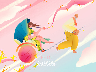 hello dribbble animation art design graphic design illustration illustrator minimal vector web website